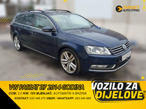 VW PASSAT B7 2.0 2014 MJENJAC MOTOR CFFB DIJELOVI