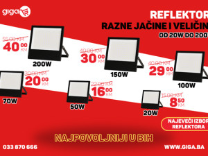 GIGA.BA LED REFLEKTOR IP65 VODOOTPORAN 20W 50W 70W 100W 150W 200W