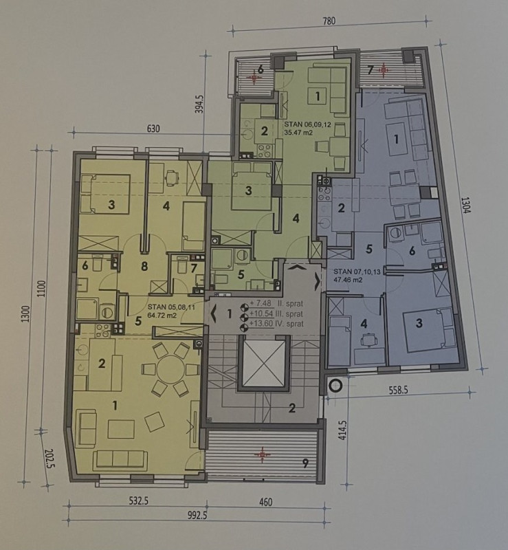 Trosoban stan u centru grada - 64 m2 2