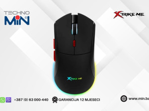 X-trike me GW-613 Wireless Gaming miš, RGB, 10000 DPI, Crni