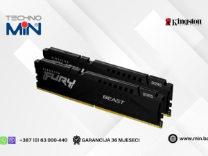 Kingston FURY Beast 16GB (2x8GB) DDR5 6000MHz CL36 DIMM EXPO&XMP
