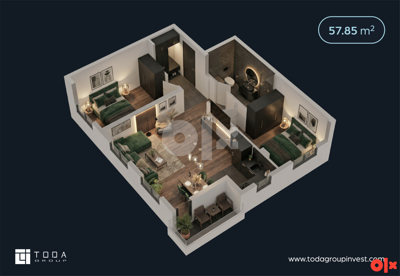 Trosoban Stan 57.85m2 | HORIZONT, Majevička, Bijeljina 2