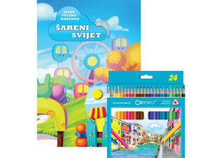 DJEČIJI SET BOJANKA ŠARENI SVIJET+ 24 BOJICE