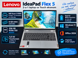 Laptop Ideapad Flex Ryzen 5 5500 8GB 256GB Touch WIN 11