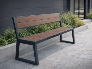 Moderna WPC klupa  | cink + plastifikacija |  bez održavanja