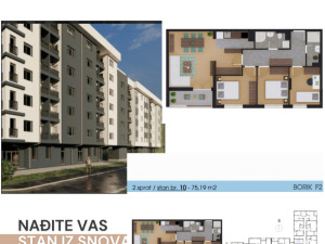 Stan sa 3 sobe Banja Luka 75.19m2