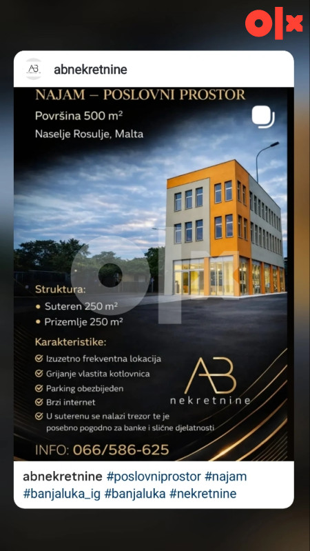 Poslovni prostor - objekat 1000 m2 Rosulje Banja Luka