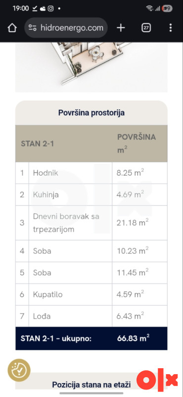 Stan u izgradnji, 66.83m2, Ada 2