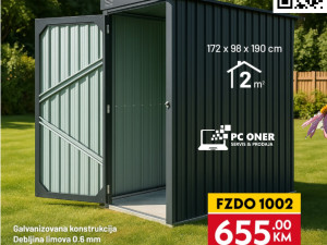 POMOĆNA METALNA BAŠTENSKA KUĆICA 172 x 98 x 190 cm