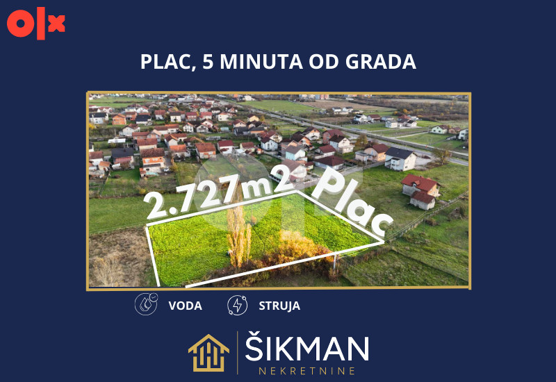 Zemljište Prijedor 2727m2, magistralni put