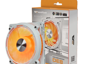 Ventilator DarkFlash DE8 Single Fan Bijeli 4PIN PWM + 3PIN ARGB