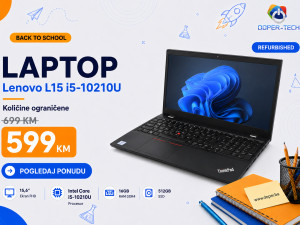 Laptop Lenovo L15; i5-10210u; 512GB SSD; 16GB; 15,6" DOPER B2S
