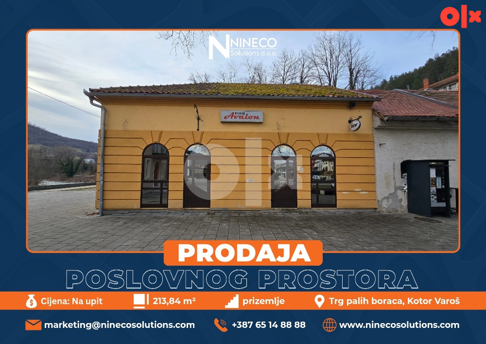 POSLOVNI PROSTOR - KOTOR VAROŠ - 213,84 m2