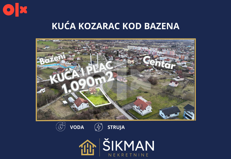Kuća Kozarac 1090m2, Centar bazen