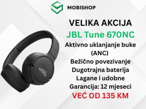 JBL TUNE 670NC Wireless On Ear slusalice Black