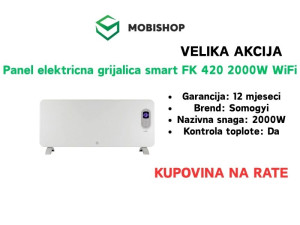 Panel elektricna grijalica smart FK 420 2000W WiFi