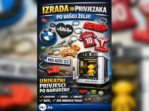 Izrada 3D privjesak / privjesci / privezak za kljuceve