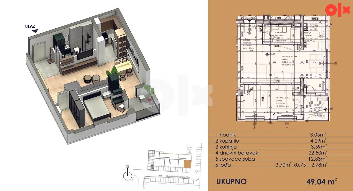 Banja Luka novogradnja 49m2 3