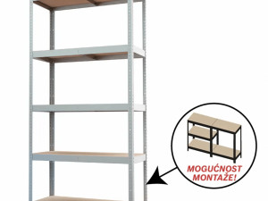 POLICA METAL/DRVO 180X75X30cm/5 POLICA/ 875Kg-P2P galvanizirana