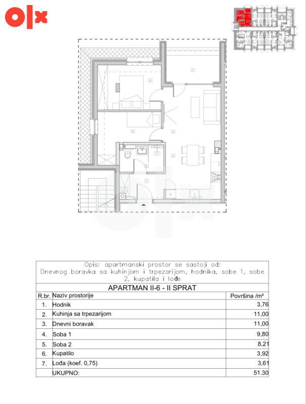 Bjelašnica 51 m2, trosoban apartman sa balkonom, Lux novogradnja 2