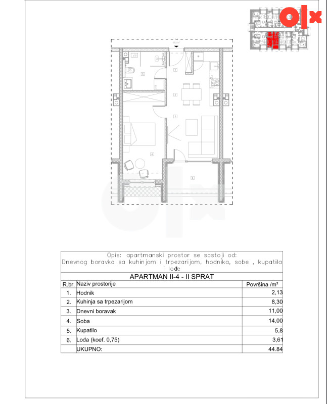 Bjelašnica 45 m2, Dvosoban + balkon, LUX novogradnja, garaža photo 5