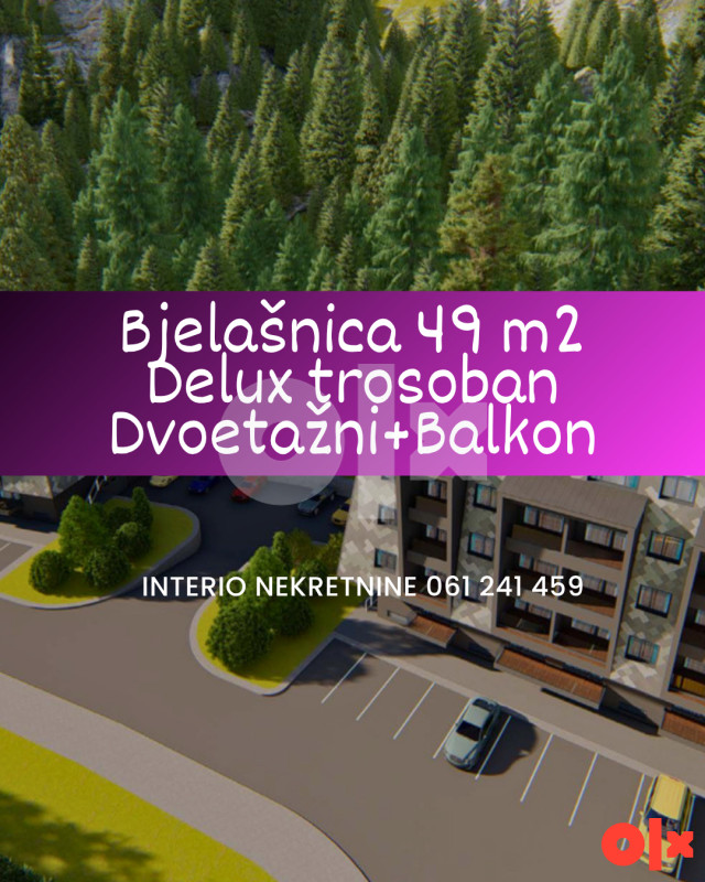 Bjelašnica 49 m2, trosoban dvoetažni apartman sa balkonom