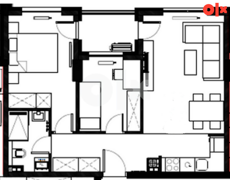 Trosoban stan 50m2 Borik 2