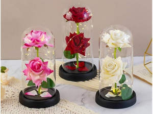 Vječna ružasa led lampicama-DVIJE RUŽE