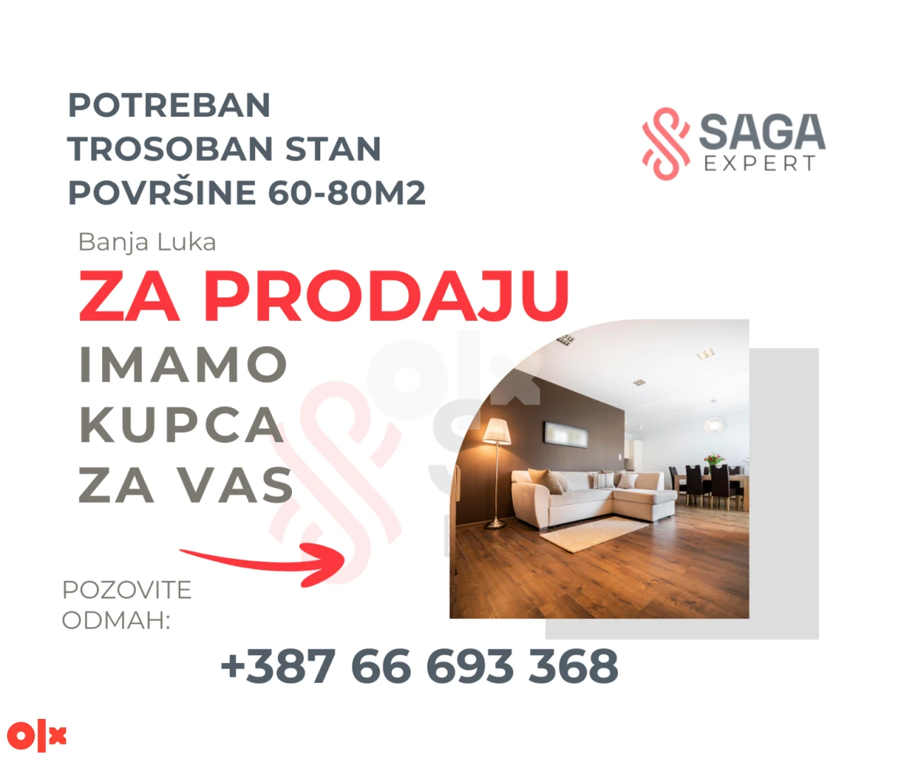 Trazimo trosoban stan za prodaju