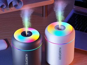 Mini LED Ovlaživač zraka i Difuzor - RGB svjetlo -  BIJELI  CRNI