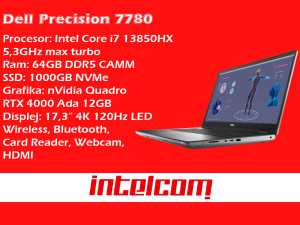 Laptop Dell Precision 7780 I7 13th gen; RTX 4000 Ada 12GB