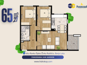 Stan Banja Luka 65 m2 Banjaluka NOVO HIDRO-KOP prodaja SUN GARDEN