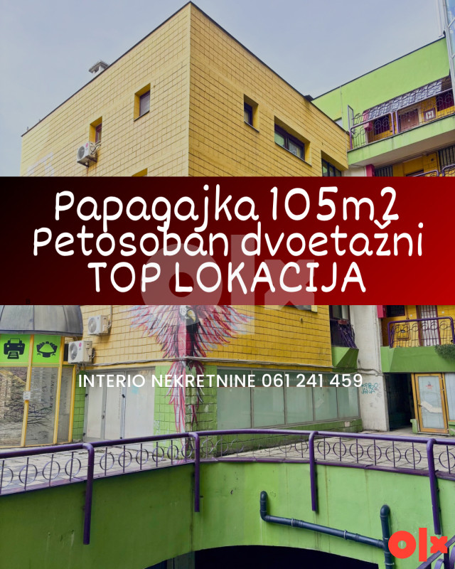 PAPAGAJKA Dvoetažni petosoban stan 105 m2 sa 2 balkona