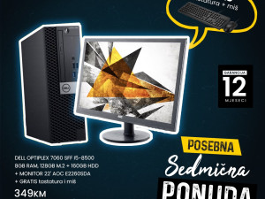 SET RACUNAR DELL I5 8 GEN + MONITOR 22"