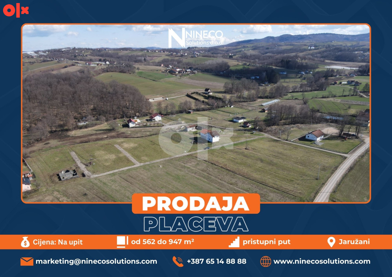 PLACEVI - JARUŽANI - OD 562 DO 947 m2 (Opština Laktaši)