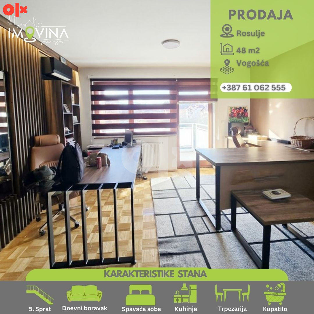 100932 Dvosoban stan sa balkonom 48m2, Vogošća