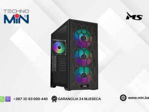 MS ARMOR V735 gaming kućište ATX, 4x120mm ARGB, Tempered Glass