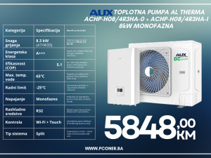 AUX TOPLOTNE PUMPE AL THERMA 8KW MONOFAZNA