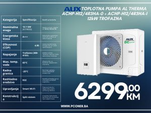 AUX TOPLOTNA PUMPA AL THERMA 12KW TROFAZNA