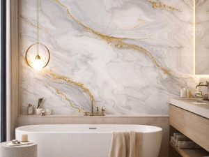 PVC 3D zidni panel 2440x1220x3 mm Galaxy Bijela, mod. 4