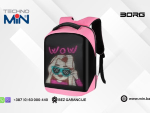 BORG R3 Vodootporni LED ruksak Pink