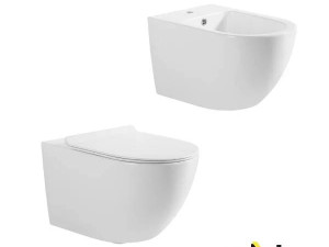 Set WC šolja konzolna i bide Monza Valvet Aqualux