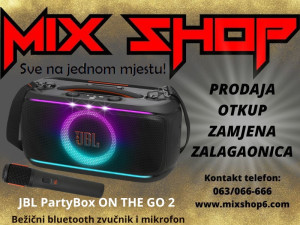 JBL PartyBox ON THE GO 2 100W +Mikrofon Bežični Zvučnik Prenosivi