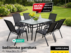 Vrtna baštenska garnitura sto 120x70cm i 6 stolica Valencia 1