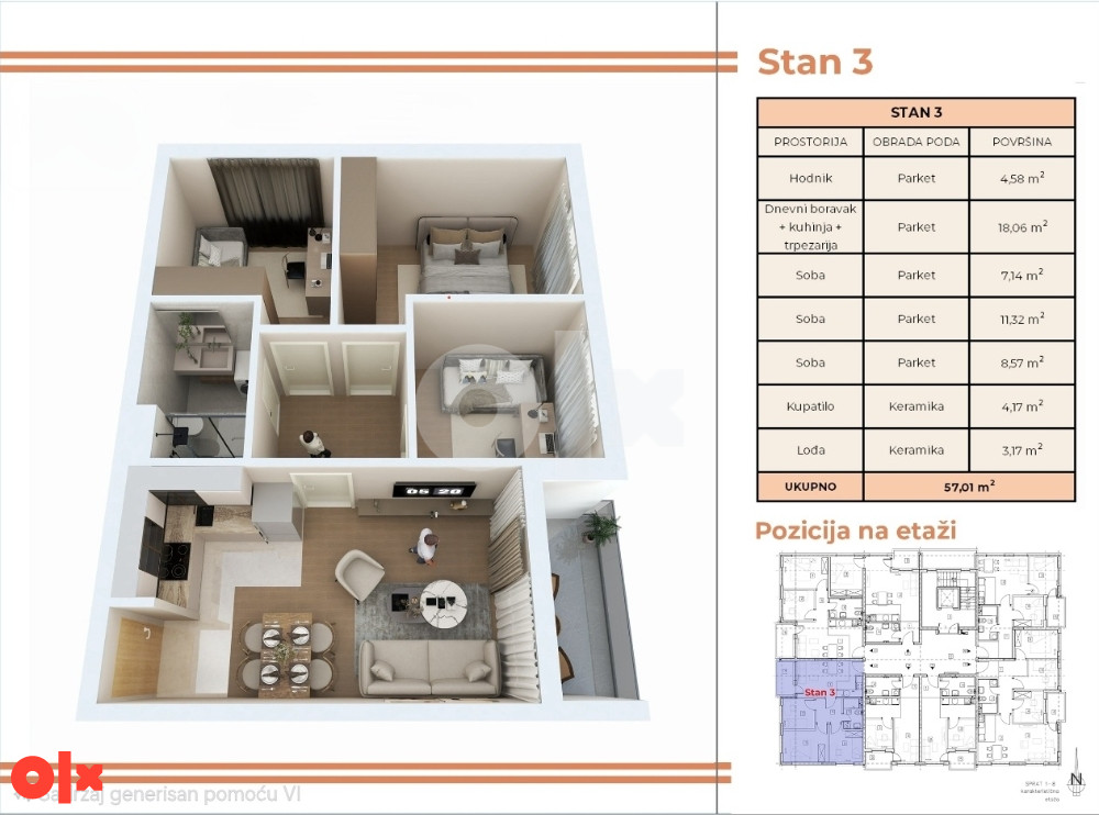 Stanovi Pale novogradnja, po promo cijenama,od 31,65m2 do 66,60m2 3