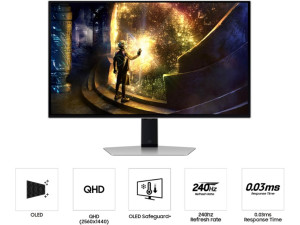 Samsung 27" Odyssey G61SD monitor QHD 2560x1440, 240Hz, OLED 0...