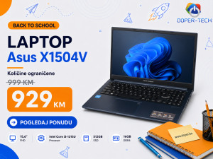Laptop Asus X1504V; i3-1315U; 16GB DDR4; 512GB; 15,6" DOPER B2S