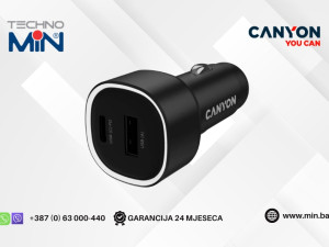 Canyon OnDrive 48 auto punjač 48W USB-A USB-C Crni (CNE-CCABR3AC)