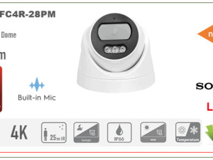 POE Dome IP Kamera Longse 4MP 2.8mm 25m IR + MIC CPSBFC4R-28PM