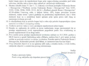 Kuća Bihać - prva javna prodaja